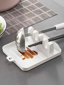 1 pieza/2 piezas Reposadera de cuchara de PP, Soporte para cuchara de sopa, Almohadilla para cuchara, Soporte compartido para cucharas, Estera aislante del calor, Utensilio de cocina - Multicolor - Ver 8