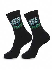 1 Pair Random Men's New Comfortable Casual Number 67 Basketball Versatile Mid-Calf Socks - Multicolor - View 6