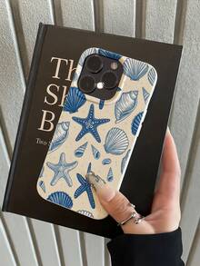 1个海洋元素海星贝壳图案大孔皮革质感米色防震手机壳，TPU材质，适合作为节日礼物，兼容苹果iPhone Xs/Xs Max/Xr/11/12/13/14/15/16 Pro/Pro Max/14/15/16 Plus/17，男女通用 - 彩色 - 查看 5