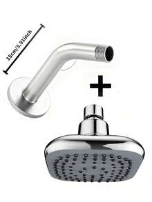 Cabezal de ducha cuadrado de 4 pulgadas de alta presión con brazo de ducha - Un accesorio de baño poderoso, elegante y fijo. Con un flujo de agua potente y un diseño de boquilla de silicona de precisión, este diseño universal se adapta a sistemas de ducha de alta y baja presión. - Cuadrado - Ver 13
