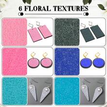 6 Pattern Design, Transparent PVC European Flower Trim Paisley Grid Texture Pattern Embossed Soft Pottery Texture Pad For DIY Homemade Polymer Clay Jewellery - Clear - View 2