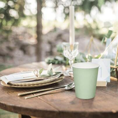 9oz Blue Paper Cups, Coffee/Tea Cups For Cold & Hot Drinks, Suitable For Birthday, Wedding, Party, Holiday, Picnic, Restaurants, Food Trucks, Kitchen, Office, Valentine's Day And More