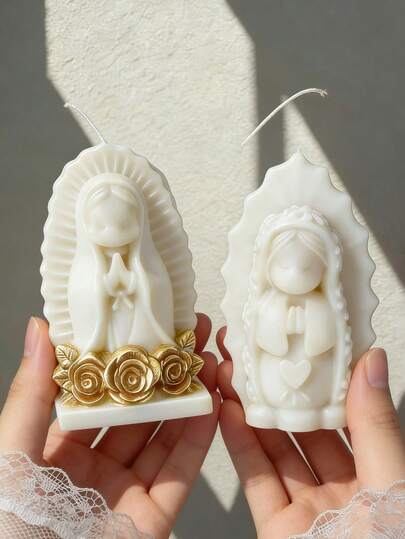 Molde de silicona con forma de oración a la Virgen María - Figura religiosa 3D - Apto para jabón hecho a mano, yeso, resina - Decoración de vela DIY - Molde duradero para decoración del hogar y de boda