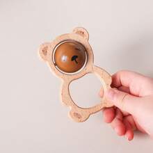Wooden Rolling Bear Rattle, Baby Rattle Drum Toy, Changing Face Bear Hand Rattle, Infant Sound Toy To Enhance Baby's Auditory Sensitivity - Multicolor - View 10