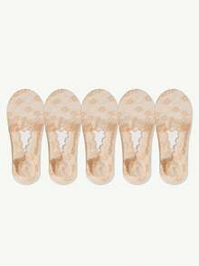 1/5 Paar Spitze Unsichtbare Loafer Socken für Frauen, flacher Mund rutschfeste atmungsaktive Kurzsocken, geeignet für den Sommer - Verschiedenfarbig - Übersicht 12