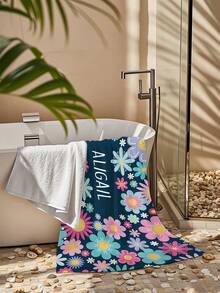 Personalized Children's Beach Towel, Perfect Summer Birthday Gift, Suitable For Various Summer Occasions. Customizable Beach Towel And Accessories, Applicable For Beach, Swimming Pool, Travel, Camping, Yoga And Other Scenarios. - Multicolor - View 5