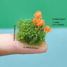 5 PIEZAS de flores y hierbas artificiales agrupadas al azar, grupos de flores con pelusa para jardín de hadas, vegetación para casas de muñecas, escenarios de tren y ferrocarril, paisaje de musgo - Como fotos - Ver 6
