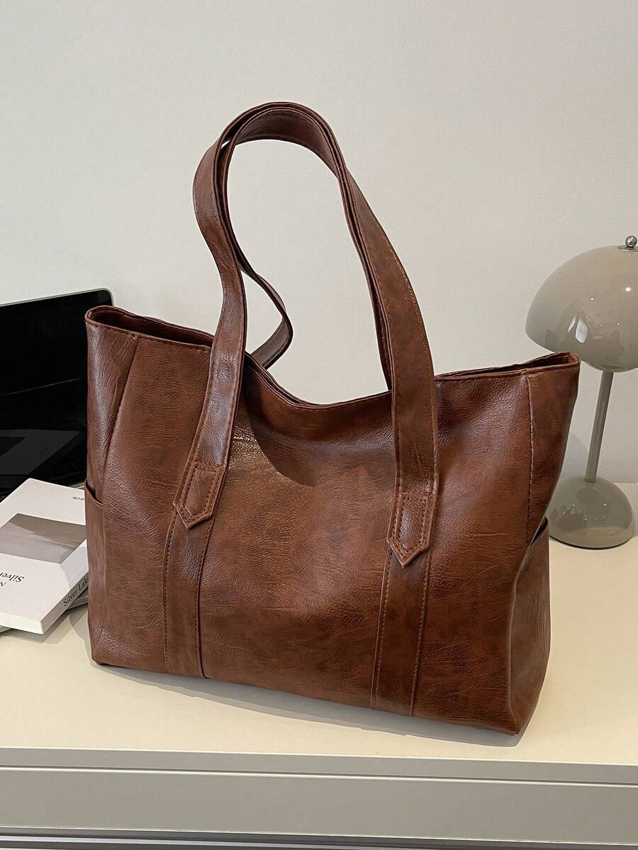 New Arrival Solid Color Luxury Minimalist Versatile Women Shoulder Tote Bag