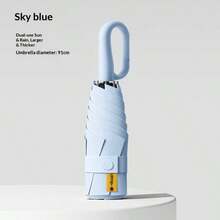 Mini Foldable Dual-Use Umbrella, Portable 5-Fold Umbrella With Ring Handle, Capsule Umbrella, UV Protection Sun Umbrella - Multicolor - View 11