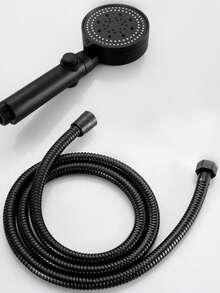 1 Pressure-Enhanced Handheld Shower Head, 1 1.5-Meter Black Thickened Explosion-Proof Hose, 5 Adjustable Water Volume Modes Shower Head, Bathroom Shower Head, Shower Sprayer, Bathroom Hardware, Bathroom Accessories, Enjoy A Luxurious Bathing Experience - 5-speed Shower Head + 1.5M Hose - View 8