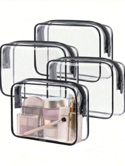 Unisex Waterproof Transparent Cosmetic Bag, Essential For Summer Vacation And Travel - Lightweight, Multifunctional Zipper Pouch To Organize Women's Toiletries And Travel Accessories