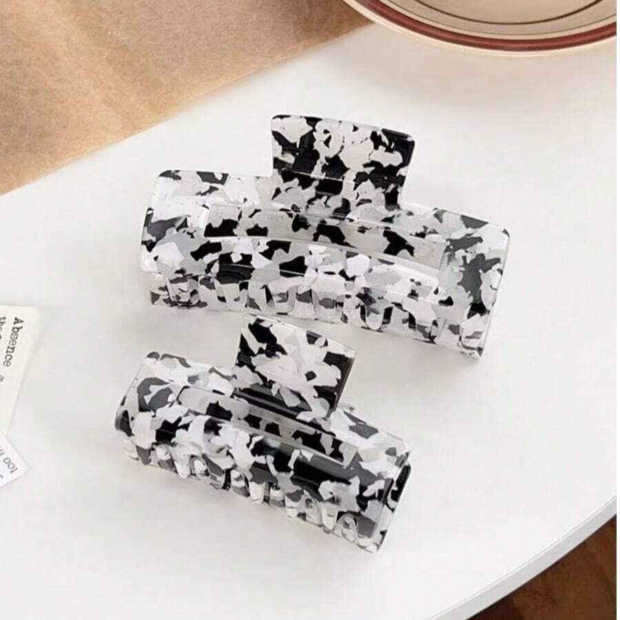 1个新娘爪形发夹,白色亚克力发夹,镶钻新娘标志 | 新娘送礼会或结婚派对装饰,伴娘礼物,新娘送礼会,婚礼,单身派对 - 黑與白 - 查看 1