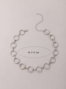 1件时尚几何圆形吊坠项链，独特礼物，适合青少年和日常佩戴 - 彩色 - 查看 11