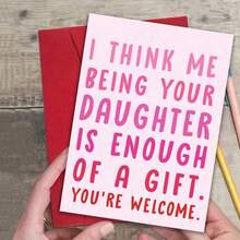 1 pieza Tarjeta de cumpleaños de hija a madre, "Soy tu hija" Tarjeta de cumpleaños de regalo de padre a madre Tarjeta de regalo del Día del Padre de hija a madre con sobre - A - Ver 2