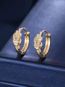 一对优雅的打结耳环，适合日常通勤和约会穿搭 - W17869 - 查看 8