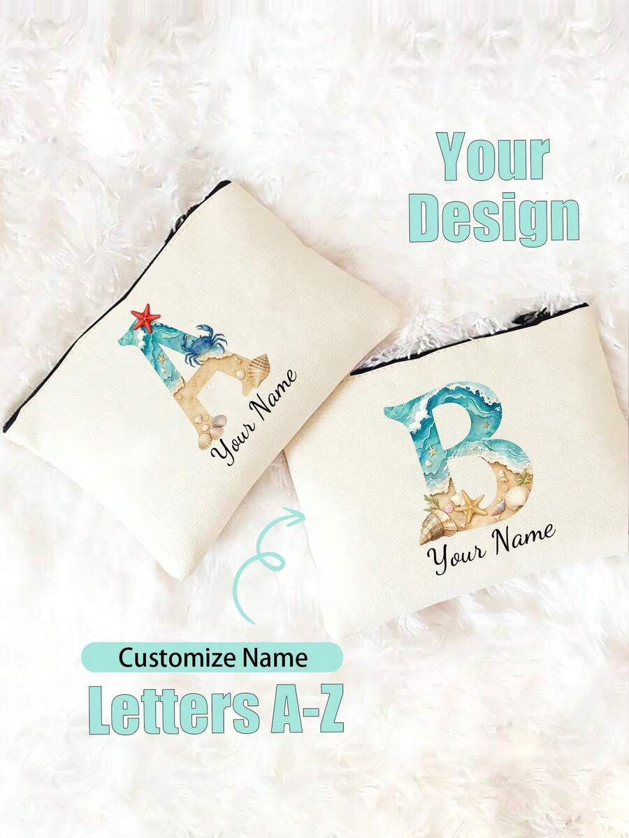 Custom Pink Butterfly & Floral Breast Cancer Awareness Makeup Bag, Lightweight Polyester Cosmetic Storage Pouch, Personalized Name Travel Toiletry Organizer - Multicolor - View 1