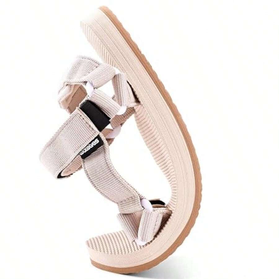 Womens-Sport-Sandals Hiking Sandals With-Arch-Support Webbing-Outdoor-Beach-Water-Sandals For Travel-Walking-Trekking-Camping - màu nâu - Xem 1