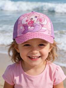 1顶梦幻儿童卡通公主美人鱼棒球帽，透气可调节，适合日常穿搭和拍照 - 多色女孩 - 查看 2