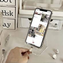 1/2pcs Multi-Function Desk Phone Holder - Non-Slip Base Compatible With Smartphones/Tablets For Charging, Adjustable Book/Magazine Stand, Suitable For Office, Space-Saving Phone Holder - View 2