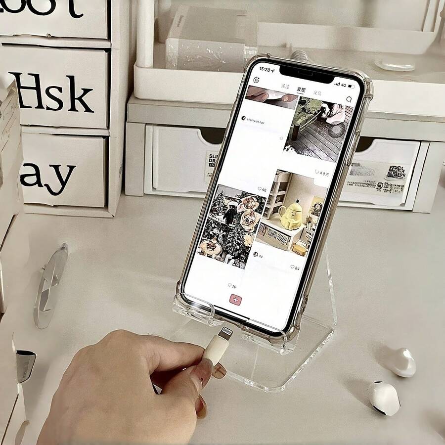 1/2pcs Multi-Function Desk Phone Holder - Non-Slip Base Compatible With Smartphones/Tablets For Charging, Adjustable Book/Magazine Stand, Suitable For Office, Space-Saving Phone Holder