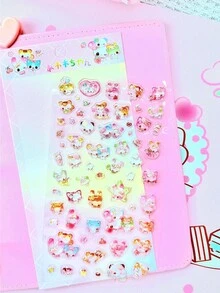 Adesivos 3D Brilhantes com Bolhas | Ideais para Celular/Ursinho de Pelúcia/Copo/Câmera, Doces e Descolados, Mágicos para Festas, Scrapbook Vintage - Multicolorido - Ver 11
