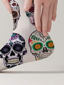 1 Pair Of April Fool's Day 360 Digital Print Funny Skeleton Fashion Men's And Women's Socks - Multicolor - View 5