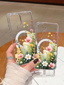 1个时尚路边野花软边透明磁吸手机壳，抗氧化，不泛黄，兼容苹果7/8/XR/11/12Pro/13Mini/14Plus/15/16/17Pro Max，三星Galaxy A05S/15/A16/A25/A26/A36/A54/A56，S21FE/S22Plus/S23Ultra/S24/S25Plus/S26Ultra - 無色 - 查看 1