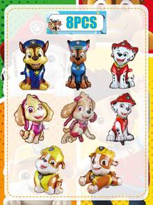 Juego de Decoración de Globos con Figuras de Perros de Paw Patrol para Cumpleaños Multi-Escena, Globos de Papel de Aluminio con Personajes de Dibujos Animados Opcionales de 4 Piezas & 8 Piezas, Accesorios de Decoración para Graduación, Regreso a la Escuela, Halloween, Navidad, Eventos de Cumpleaños - Globo - Ver 13