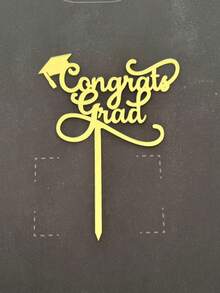 1pc Graduation Celebration Cake Topper - Congrats Graduate, Completed, Graduation Party Decor, Cupcake Topper - StyleF - View 8