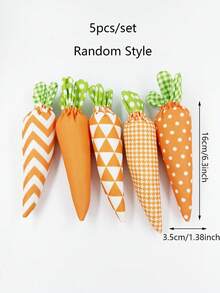 5pcs Soft Artificial Carrots Suitable For Easter Bunny Centerpieces, Spring Table Decorations, Birthday Party Supplies - Realistic Plastic Carrot Decorations For Home - Spring Tableware Gift - Multicolor - View 7