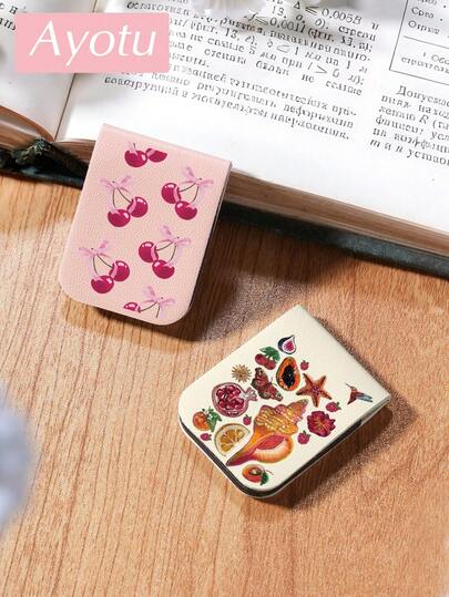 Ayotu 1pc Cherry, Papaya And Shell Pattern Magnetic Bookmark, Unisex Suitable For Books/Notebooks/Planners, Suitable As Gifts For Father, Boyfriend, Mother And Family, Perfect Gift For Friends, Classmates, Family, Teachers And Book Lovers, Book Accessories