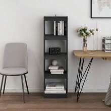 Book Cabinet Room Divider Grey 40x30x135.5 Cm Pinewood - 灰色 - 查看 3