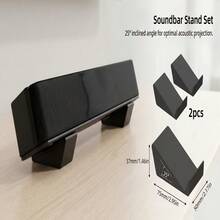 2pcs Black Universal Non-Slip Speaker Bar Bracket, Adjustable Tilt Angle, Suitable For Home Theater Sound Bar, Height Adjustable Speaker Bar Stand - View 4