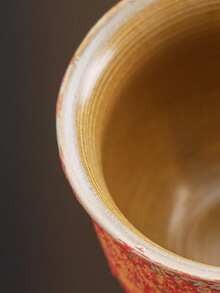 1pc 260ml Ceramic Cup, Breakfast Milk Cup, Oatmeal Cup, Flower Tea Cup, Latte Art Coffee Cup, Espresso Cup, Office Water Cup, Hanging Ear Coffee Cup, Ceramic Cup, Creative Crackle Glaze Ceramic Mug, Beverage Cup, Coffee Cup - Multicolor - View 8