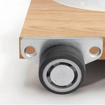 Set van 12 stuks (4 stille wielen + 8 schroeven) Ladewielen voor meubels, duurzame, stille en soepele wielen voor zijmontage, wielen met platte onderkant van industriële kwaliteit, moderne en esthetische meubelwielen, wielen met platte onderkant van industriële kwaliteit