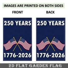 2D Flat, 1pc, 2D Flat, No Electricity Required, 250 YEARS 1776-2026 Linen Garden Flag With American Flag Pattern, Linen Material, Machine Washable And Durable For Outdoor Use, Suitable For Daily/Various Holiday Decorations, Applicable To All House - 30x45厘米/11.8x17.7英寸 - 查看 6