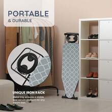 Stable Metal Ironing Board, Height Adjustable Foldable Design With Iron Rest - Multicolor - View 6
