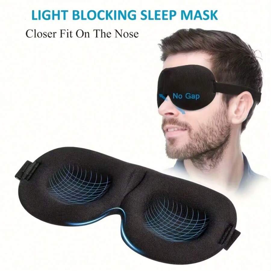 1pc/2pcs/4pcs Side Sleeper Sleep Mask, Fully Blackout 3D Sleep Eye Mask, Soft Breathable Eye Mask, Relaxing Lightweight Blindfold For Women And Men