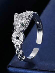 1 chiếc nhẫn nữ, nhẫn hở thời trang cá nhân hóa đính đá Cubic Zirconia, món quà thanh lịch đa năng cho đeo hàng ngày. - Vòng mở - Xem 9