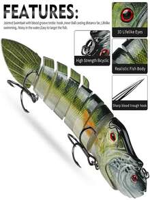 PRO BEROS 1pc Fishing Lures For Bass 13.0/16.69cm Trout Topwater Multi Jointed Swimbaits Slow Sinking Bionic Swimming Lures Bass Freshwater Saltwater Bass Lifelike Fishing Lures Kit - Multicolor - View 4