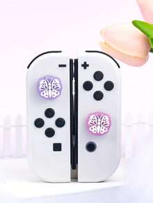 GeekShare 4pcs Glitter Purple Butterfly Design Silicone Thumb Grip Joystick Caps For Nintendo Switch 2017/OLED/Switch Lite - View 6
