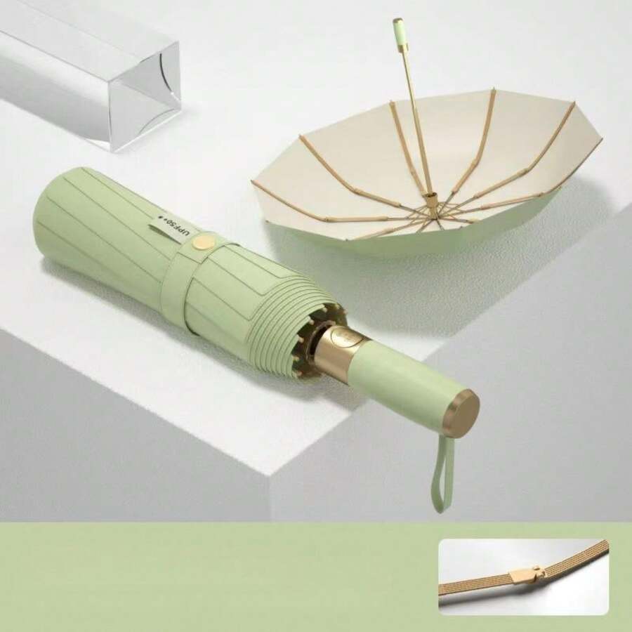 10k Paraguas Automático Reforzado Extragrande De 105cm H G Q - Verde - Ver 1