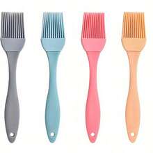 1pc Silicone Basting Brush, Heat Resistant, Easy To Clean, Non-Stick, Household Seasoning Brush, Forked, Kitchen Cooking Oil Brush - Multicolor - View 12