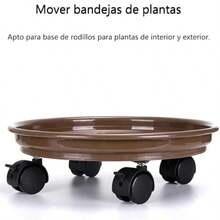 Carro para Plantas con Ruedas Soporte para Plantas con Ruedas de Alta Resistencia Base para Maceta móvil de plástico Base para jardinería con Bandeja de Agua. - café de colores - Ver 4