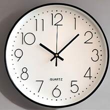 8-14 Inch Full Series Luxury Quiet Non-Ticking Wall Clock, Battery Powered Silent Wall Clock With High-Definition Glass Cover, Suitable For Children, Living Room, Bedroom, Kitchen, School, Office - Black - View 9