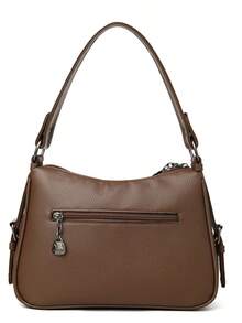 High-End Large Capacity Soft Genuine Leather Women's Dumpling Bag, Fashionable Multifunctional Shoulder Crossbody Bag, Middle-Aged Mother Bag, Handbag - Coffee - View 3