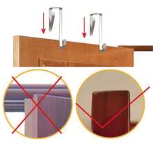 6 piezas Ganchos de puerta de metal ajustables, se ajustan a puertas de 3,6 cm a 4,9 cm de ancho, para colgar ropa, toallas, abrigos, llaves y talla grande - Multicolor - Ver 9