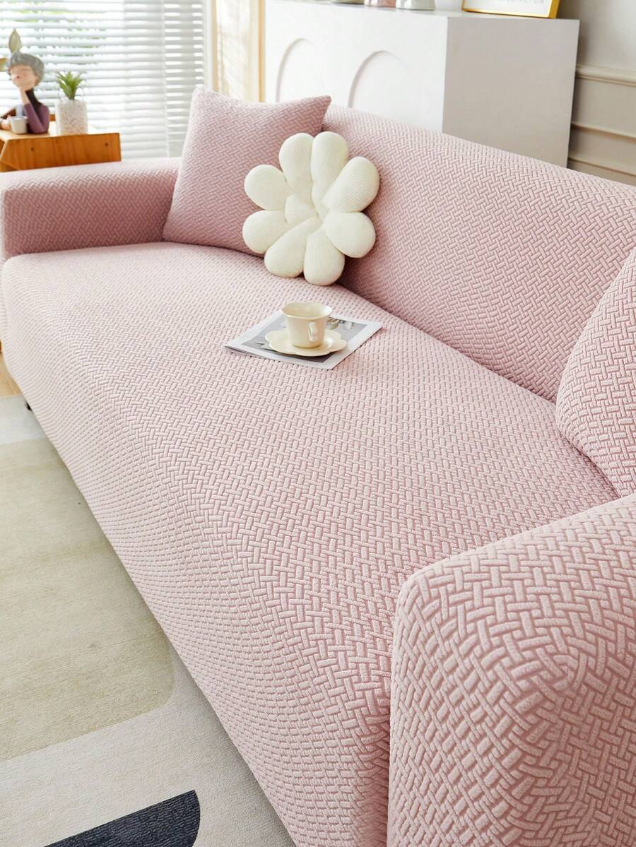 1件装提花沙发套，客厅短绒沙发套，弹性加厚防滑沙发套，适用于客厅、卧室、户外沙发，保护沙发免受宠物污渍侵害，四季通用，适用于L型单人沙发、躺椅以及1/2/3/4人沙发，可拆卸机洗。