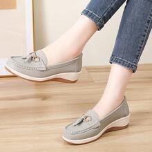 女士防滑舒适软底透气轻便步行鞋 - 灰色 - 查看 2