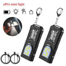LED Keychain Flashlight, Rechargeable Type-C, 550LM, Portable Pocket Flashlight, Magnetic Work Light For Emergencies H3X7 - Long Style - View 10
